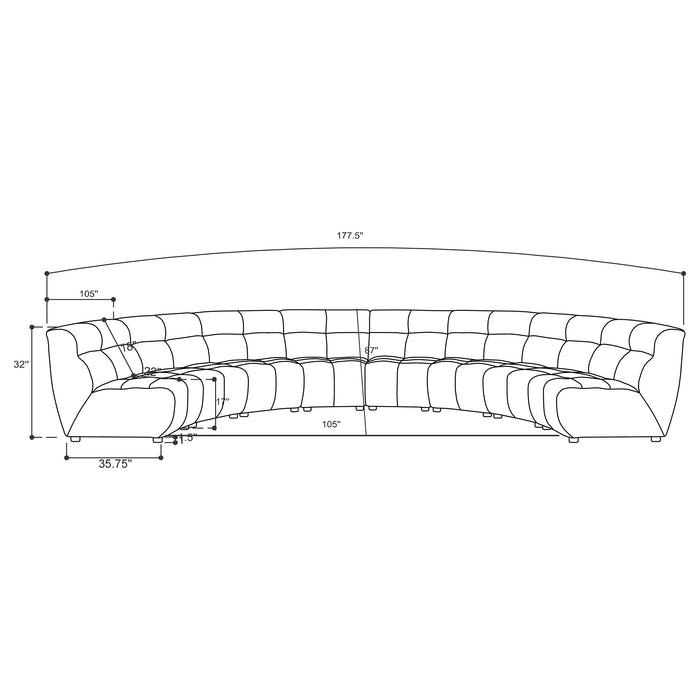 Coaster Charlotte 8-piece Upholstered Curved Modular Sectional Sofa Ivory Default Title