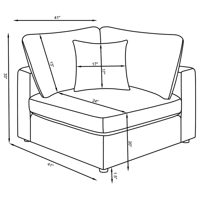 Coaster Serene Upholstered Modular Sectional Beige Default Title