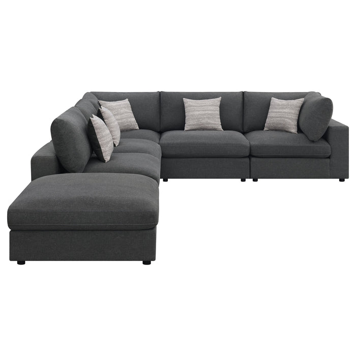 Coaster Serene 6-piece Upholstered Modular Sectional Charcoal Default Title