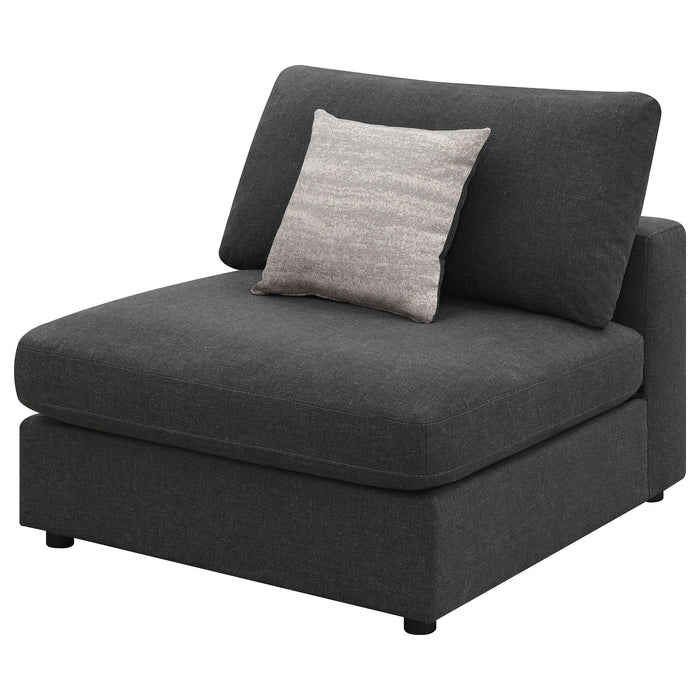 Coaster Serene Upholstered Armless Chair Charcoal Default Title