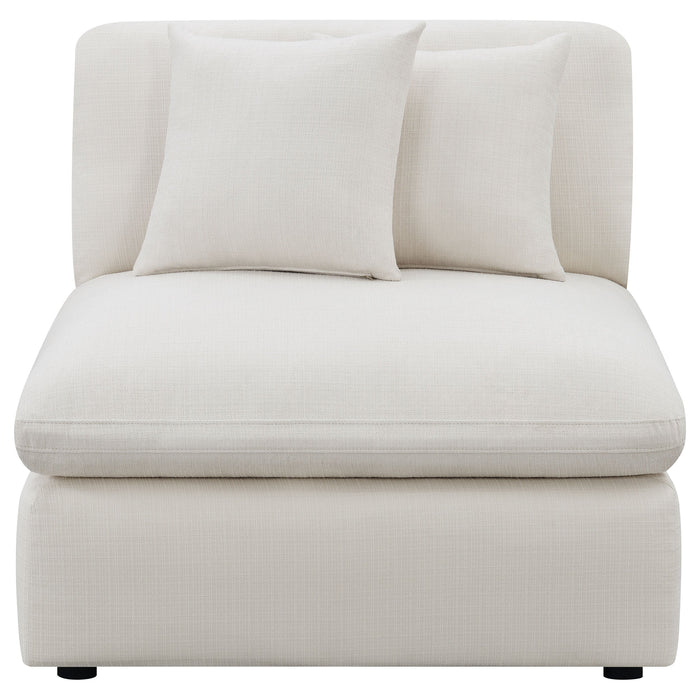 Coaster Hobson Cushion Back Armless Chair Off-White Default Title