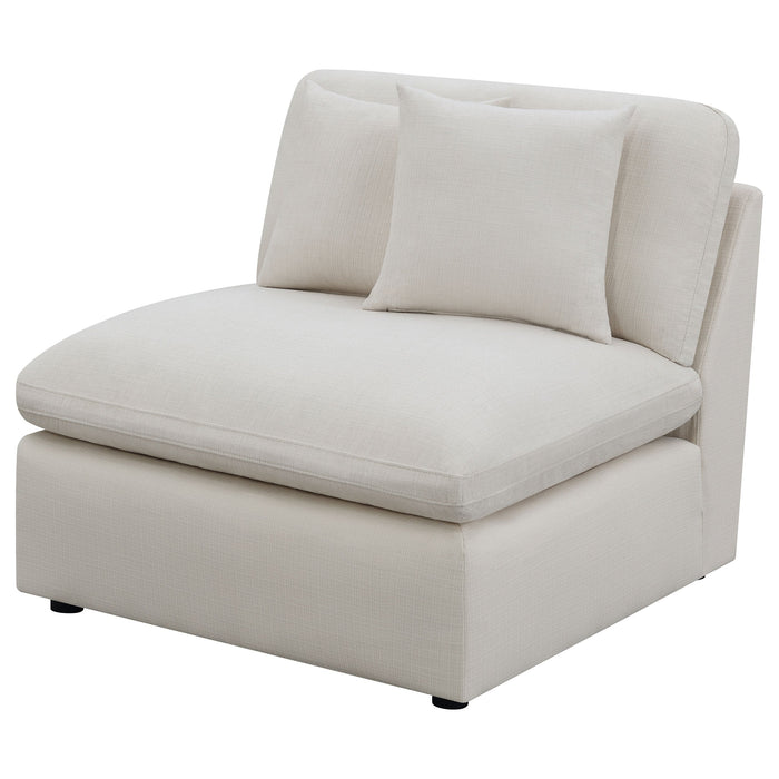 Coaster Hobson Cushion Back Armless Chair Off-White Default Title