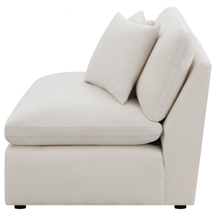 Coaster Hobson Cushion Back Armless Chair Off-White Default Title