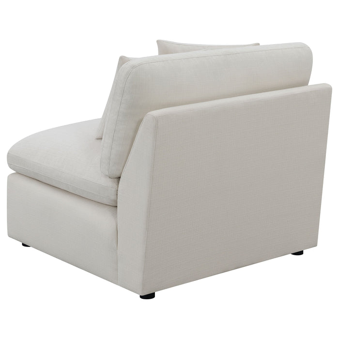 Coaster Hobson Cushion Back Armless Chair Off-White Default Title