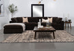 Coaster Lakeview Upholstered Modular Sectional Sofa Dark Chocolate Default Title