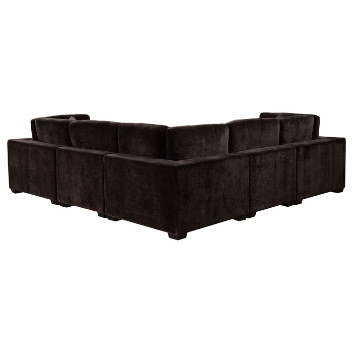 Coaster Lakeview Upholstered Modular Sectional Sofa Dark Chocolate Default Title