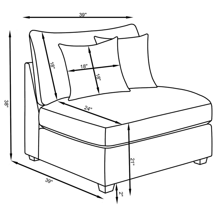 Coaster Cambria Upholstered Modular Sectional Grey Default Title