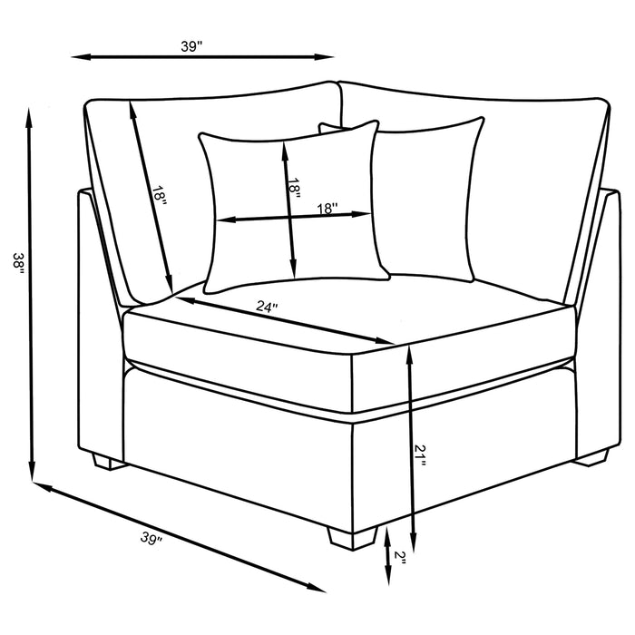 Coaster Cambria Upholstered Modular Sectional Grey Default Title