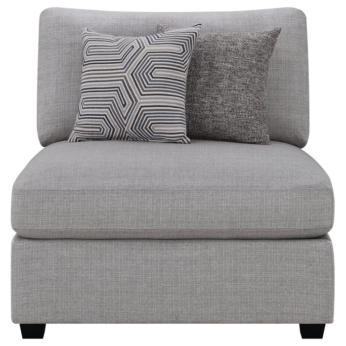 Coaster Cambria Upholstered Armless Chair Grey Default Title