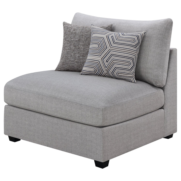 Coaster Cambria Upholstered Armless Chair Grey Default Title