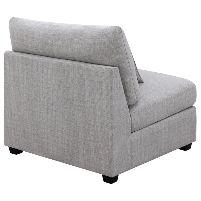 Coaster Cambria Upholstered Armless Chair Grey Default Title