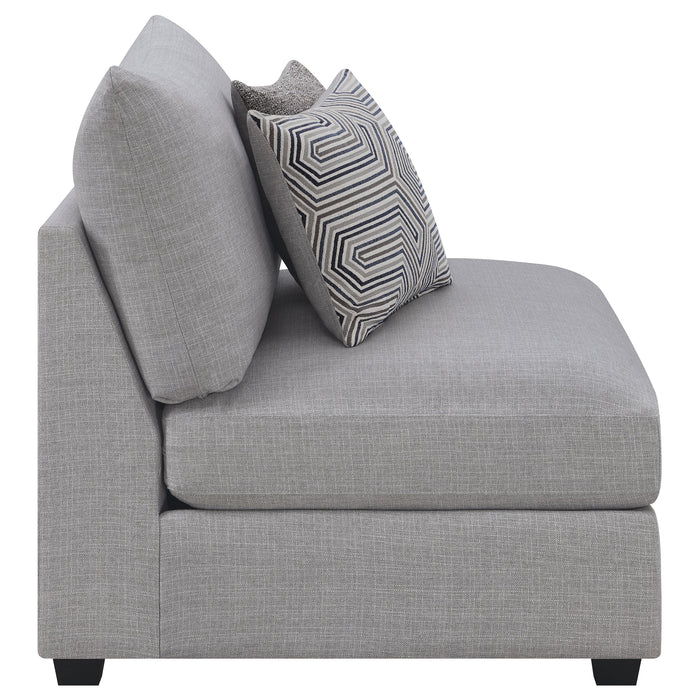 Coaster Cambria Upholstered Armless Chair Grey Default Title