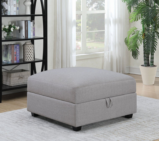 Coaster Cambria Upholstered Square Storage Ottoman Grey Default Title