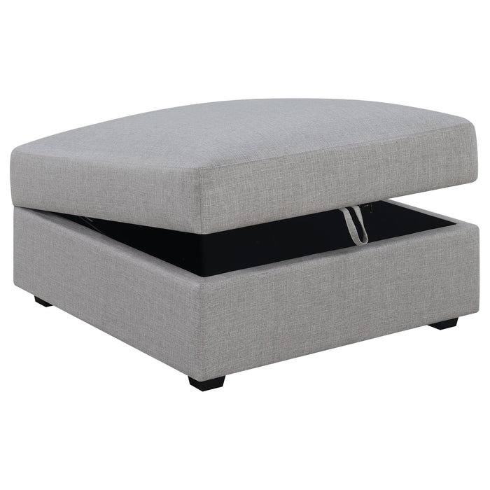 Coaster Cambria Upholstered Square Storage Ottoman Grey Default Title