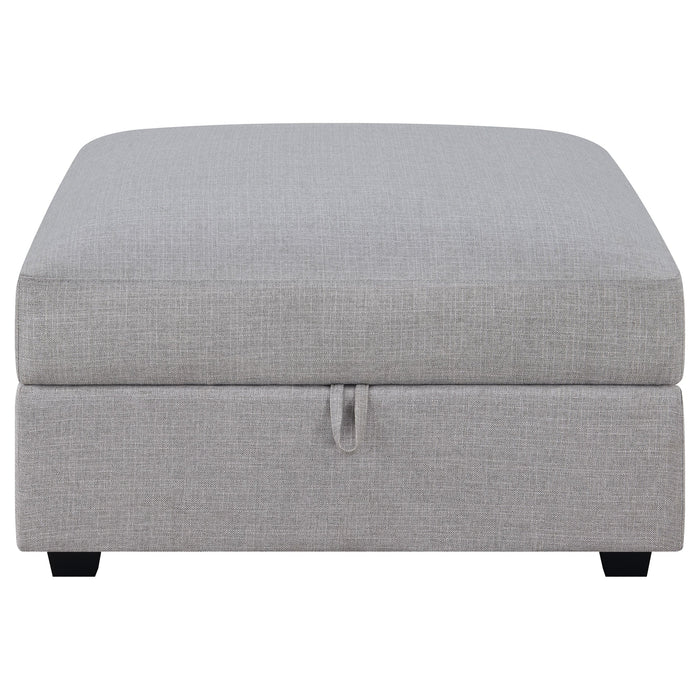 Coaster Cambria Upholstered Square Storage Ottoman Grey Default Title