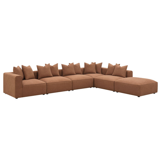 Coaster Jennifer 6-piece Upholstered Modular Sectional Terracotta Default Title