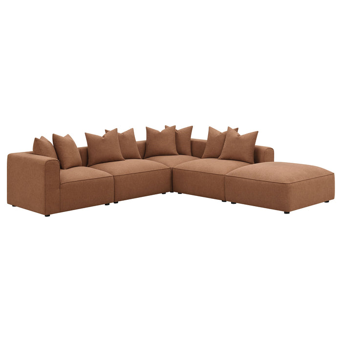 Coaster Jennifer 6-piece Upholstered Modular Sectional Terracotta Default Title