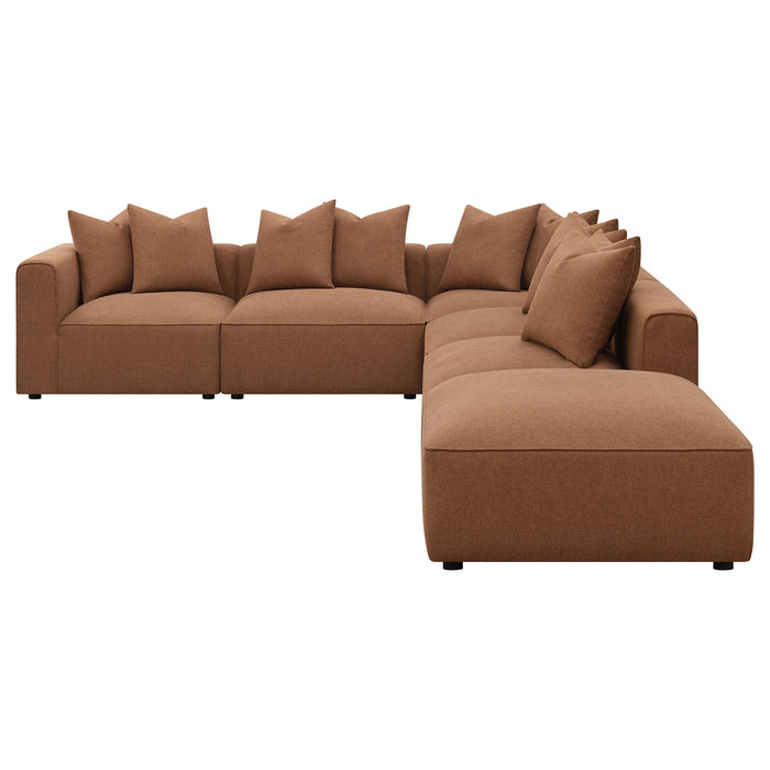 Coaster Jennifer 6-piece Upholstered Modular Sectional Terracotta Default Title