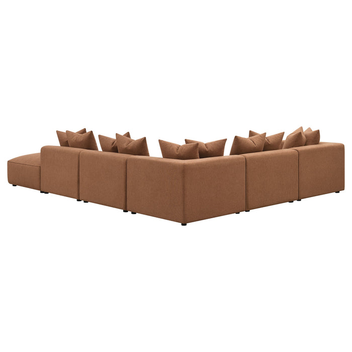 Coaster Jennifer 6-piece Upholstered Modular Sectional Terracotta Default Title