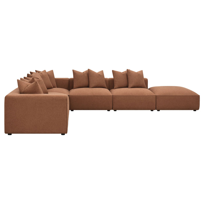 Coaster Jennifer 6-piece Upholstered Modular Sectional Terracotta Default Title