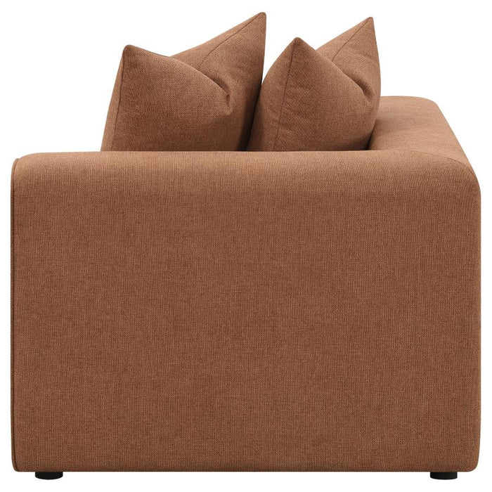 Jennifer Upholstered Corner Chair Terracotta