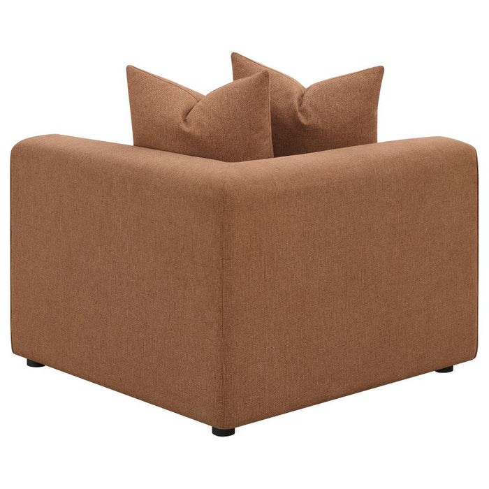 Jennifer Upholstered Corner Chair Terracotta