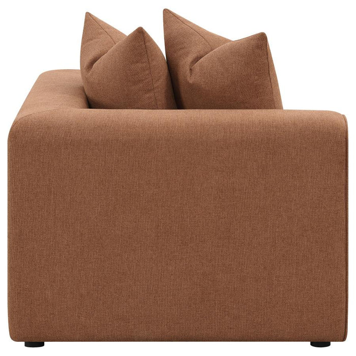 Jennifer Upholstered Corner Chair Terracotta