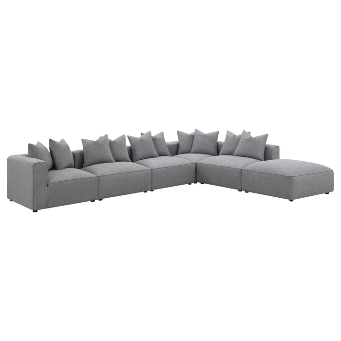 Coaster Jennifer 6-piece Tight Seat Modular Sectional Grey Default Title