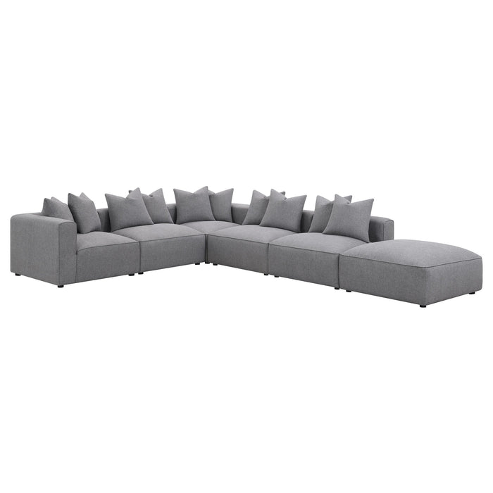 Coaster Jennifer 6-piece Tight Seat Modular Sectional Grey Default Title