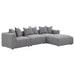 Coaster Jennifer Square Upholstered Ottoman Grey Default Title