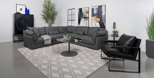 Coaster Sasha Upholstered Modular Sectional Sofa Barely Black Default Title