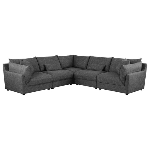 Coaster Sasha Upholstered Modular Sectional Sofa Barely Black Default Title