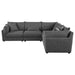 Coaster Sasha Upholstered Modular Sectional Sofa Barely Black Default Title