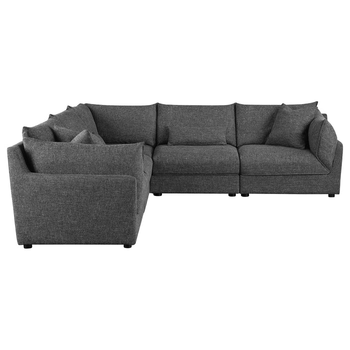 Coaster Sasha Upholstered Modular Sectional Sofa Barely Black Default Title