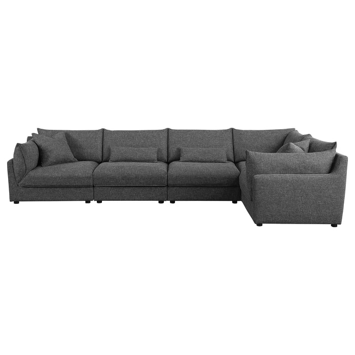 Coaster Sasha Upholstered Modular Sectional Sofa Barely Black Default Title