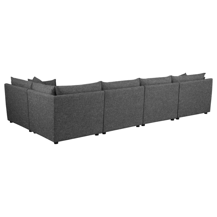 Coaster Sasha Upholstered Modular Sectional Sofa Barely Black Default Title