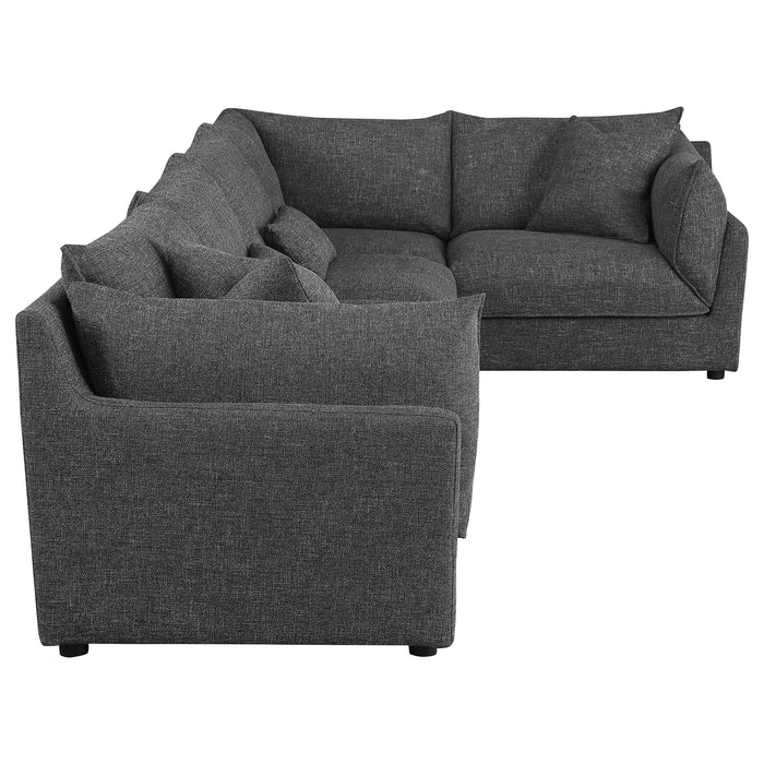 Coaster Sasha Upholstered Modular Sectional Sofa Barely Black Default Title