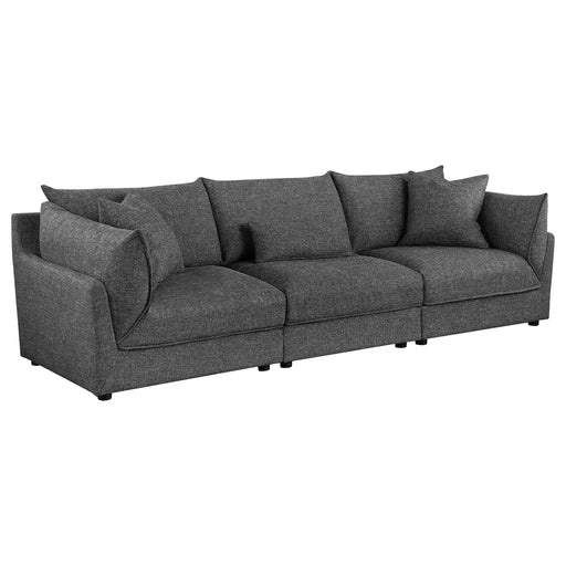 Coaster Sasha 3-Piece Upholstered Sofa Barely Black Default Title