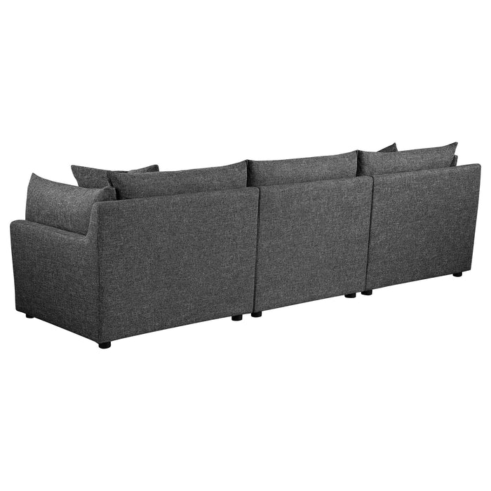 Coaster Sasha 3-Piece Upholstered Sofa Barely Black Default Title