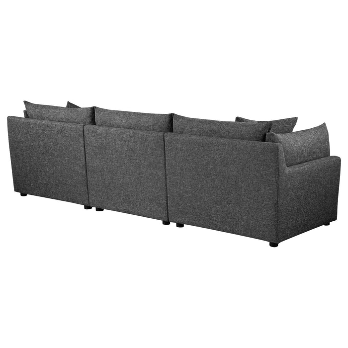 Coaster Sasha 3-Piece Upholstered Sofa Barely Black Default Title