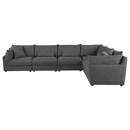 Coaster Sasha 6-Piece Upholstered Modular Sectional Barely Black Default Title