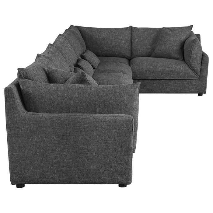 Coaster Sasha 6-Piece Upholstered Modular Sectional Barely Black Default Title