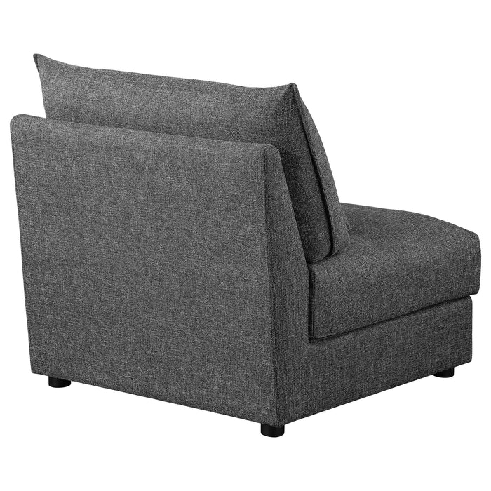 Coaster Sasha Upholstered Armless Chair Barely Black Default Title