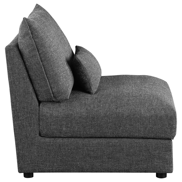 Coaster Sasha Upholstered Armless Chair Barely Black Default Title