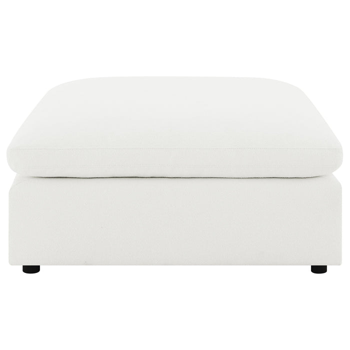 Raleigh Boucle Upholstered Ottoman Ivory