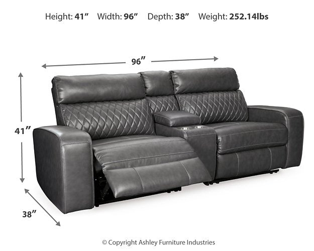 Samperstone Power Reclining Sectional Loveseat