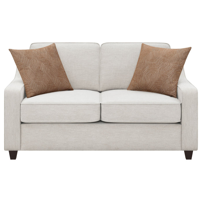 Coaster Christine Upholstered Cushion Back Loveseat Beige Default Title