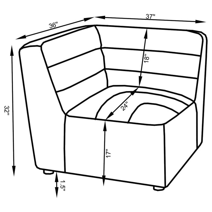 Sunny Upholstered Corner Chair Dark Charcoal