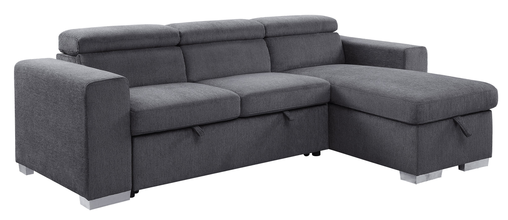 Natalie 91"L Chenille Sectional Sofa with Storage