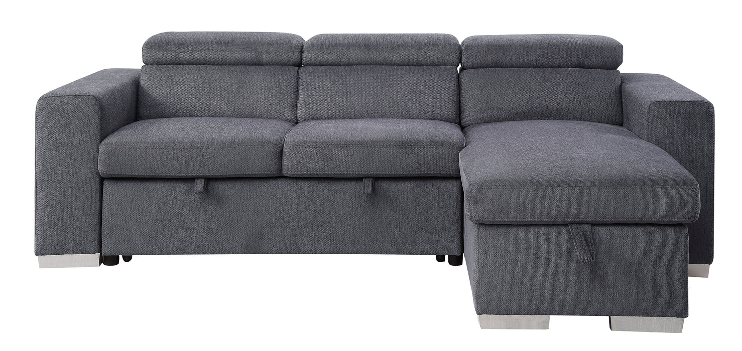 Natalie 91"L Chenille Sectional Sofa with Storage